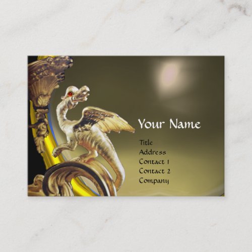 GOLDEN DRAGON GREY AGATE Monogram Business Card