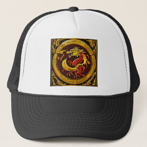 Golden Dragon Hats Intricately Designed Headwear Trucker Hat