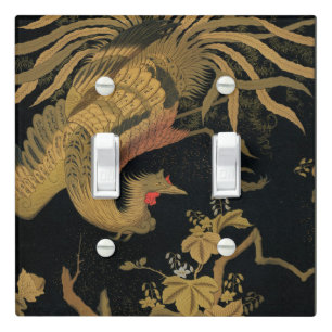 Golden Dragon Howo Bird Japanese Art Light Switch Cover