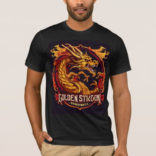 Golden Dragon Logo Black T_Shirt