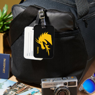 Golden dragon logo custom travel luggage tag