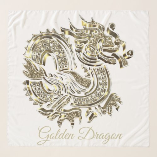 Golden Dragon Logo Faux Gold Foil Add Name or Text Scarf