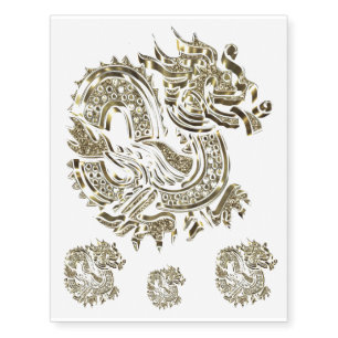 Golden Dragon Logo Temporary Tattoo