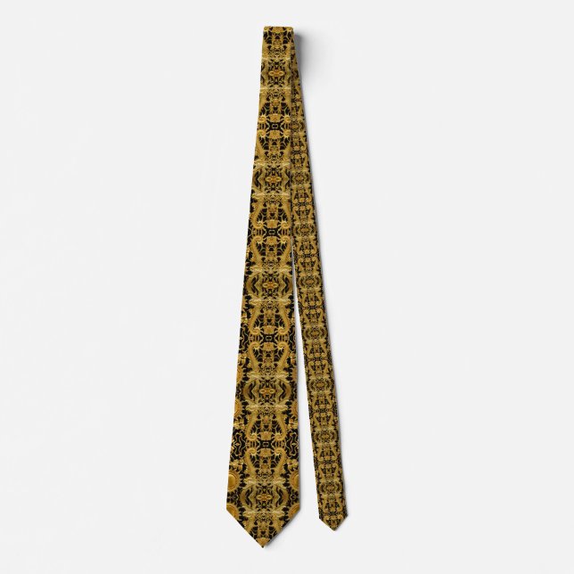 golden dragon mens neck tie (Front)