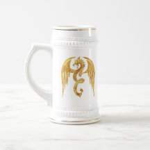 Golden Dragon Mug - Medieval Style Beer Stein