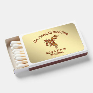 Golden Dragon Names & Date Plus Matchboxes