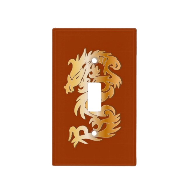 Golden Dragon on Red Light Switch Cover (Front)