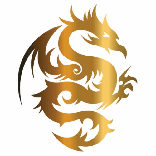 Golden Dragon on Royal Blue Cutout