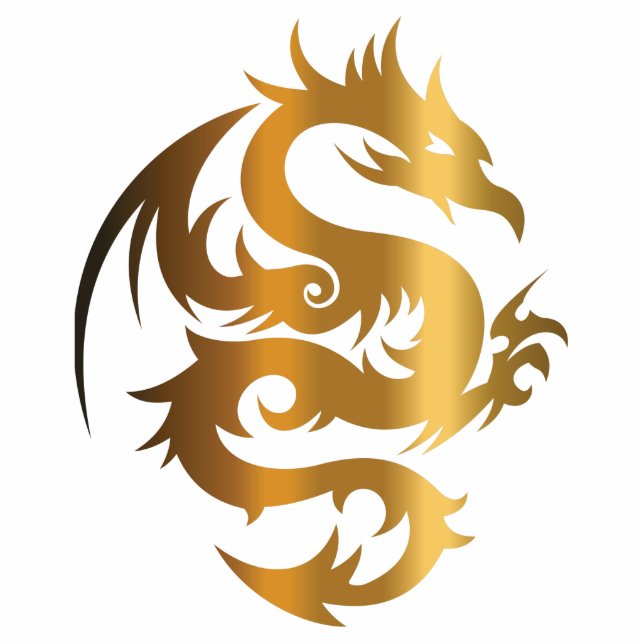 Golden Dragon on Royal Blue Cutout (Front)