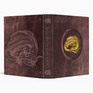 Golden Dragon - On worn leather look background Binder