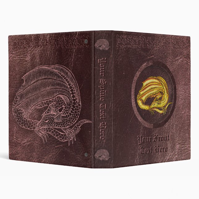 Golden Dragon - On worn leather look background Binder (Background)