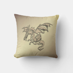 Golden Dragon Outdoor Pillow