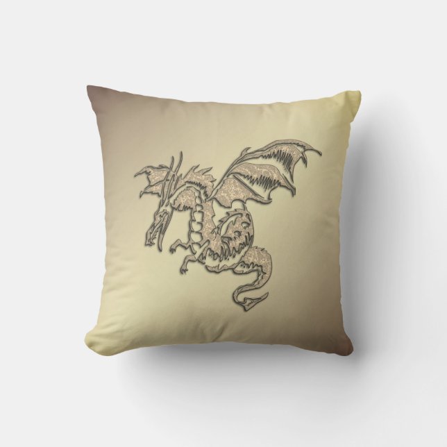 Golden Dragon Outdoor Pillow (Front)
