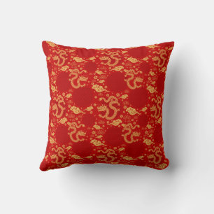 Golden dragon pattern - Chinese Lunar year 2024 Throw Pillow