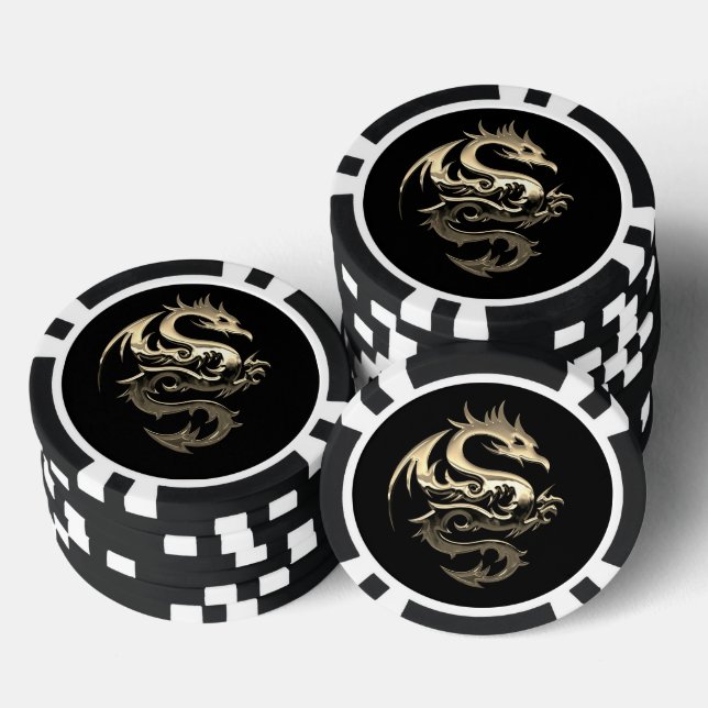 Golden Dragon Poker Chip (Stack)
