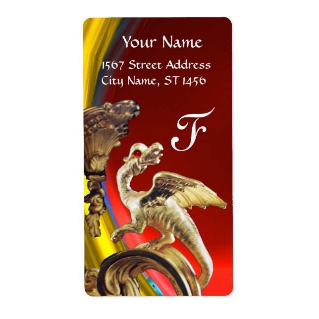 GOLDEN DRAGON RED RUBY Monogram Label (Front)