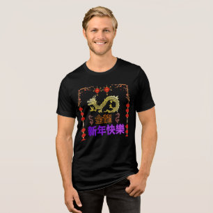 Golden Dragon Rising  Tri-Blend Shirt