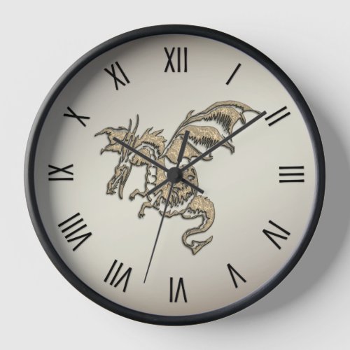 Golden Dragon Roman Numerals Clock