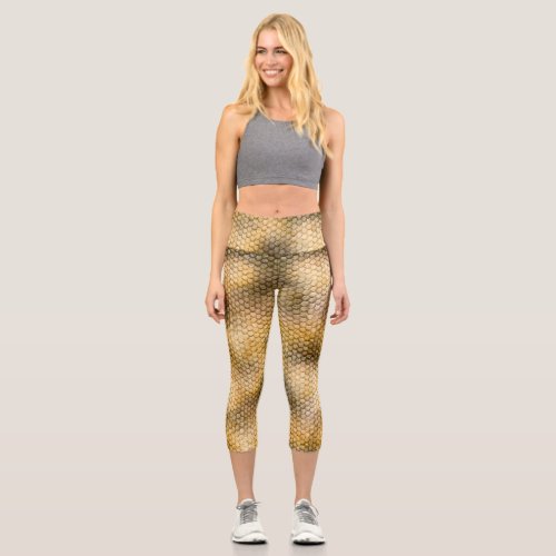 Golden Dragon Skin Capri Leggings