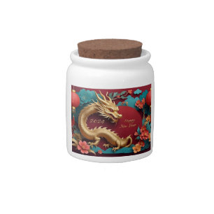 Golden Dragon Spectacle Chinese New Year Candy Jar