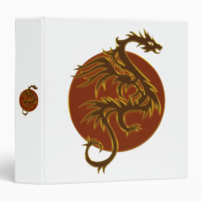 Golden Dragon Sun | make your own background 3 Ring Binder (Front/Spine)