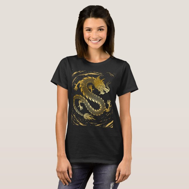 Golden Dragon Swirl of Gold T-Shirt (Front Full)