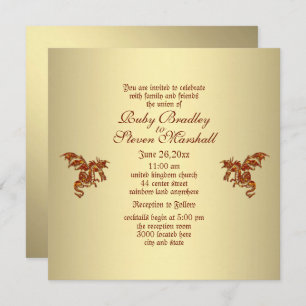Golden Dragon Wedding Invitation