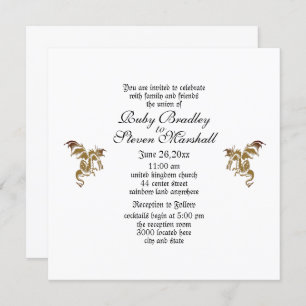 Golden Dragon Wedding Invitation