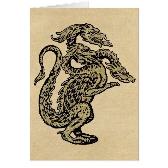 Golden Dragon with Three Heads Cards (Front)