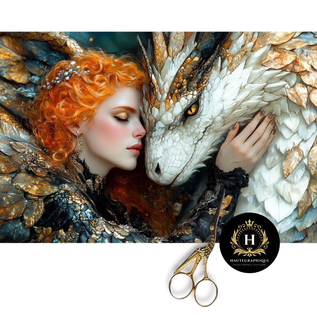 Golden Dragon Woman Fantasy Decoupage Tissue Paper (Creator Uploaded)