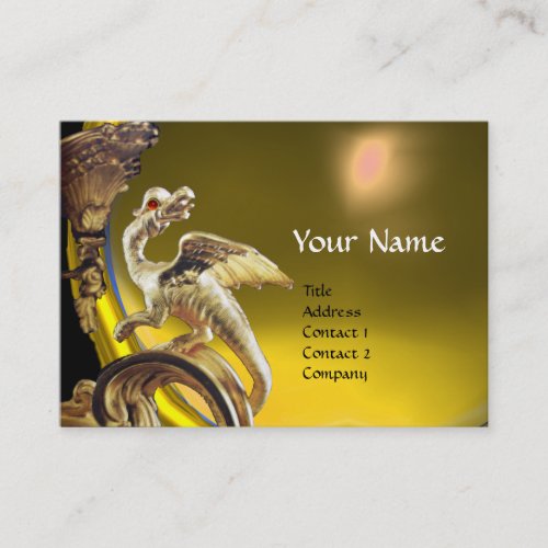GOLDEN DRAGON YELLOW TOPAZ  Monogram Business Card