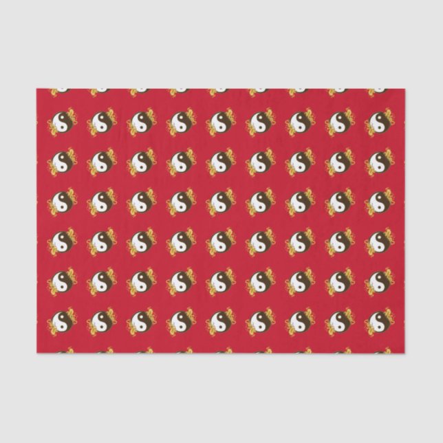 Golden Dragon Yin Yang Tissue Paper (Front)
