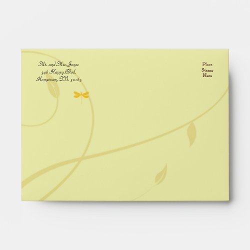 Golden Dragonfly Flourish Envelope