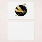 Golden dragonfly in black circle (Front & Back)