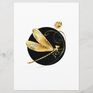 Golden dragonfly in black circle program