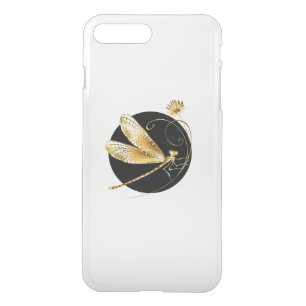 Golden dragonfly in black circle iPhone 8 plus/7 plus case