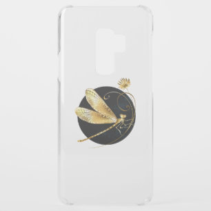 Golden dragonfly in black circle uncommon samsung galaxy s9 plus case