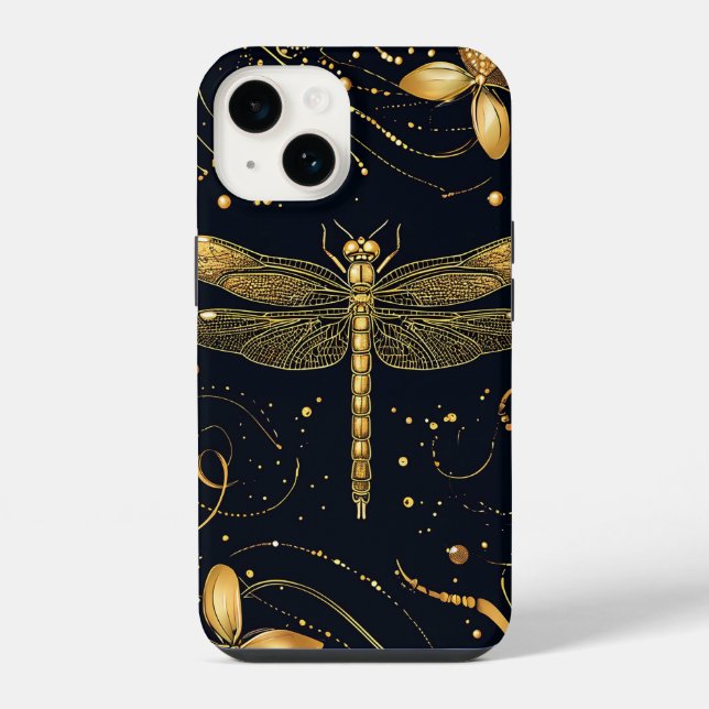 Golden dragonfly iphone case (Back)