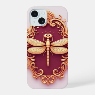 Golden dragonfly jewelry style artistic aesthetic  iPhone 15 case