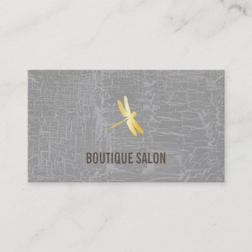 Golden Dragonfly  Marbled Gray Business Card
