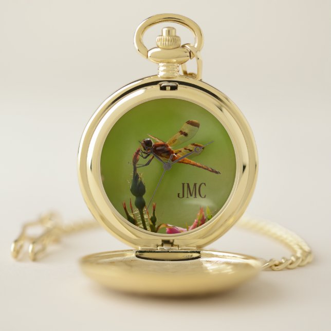 Golden Dragonfly *Monogram* Pocket Watch (Inside)