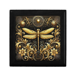 🌸Golden Dragonfly Ornate Floral Keepsake Storage Gift Box