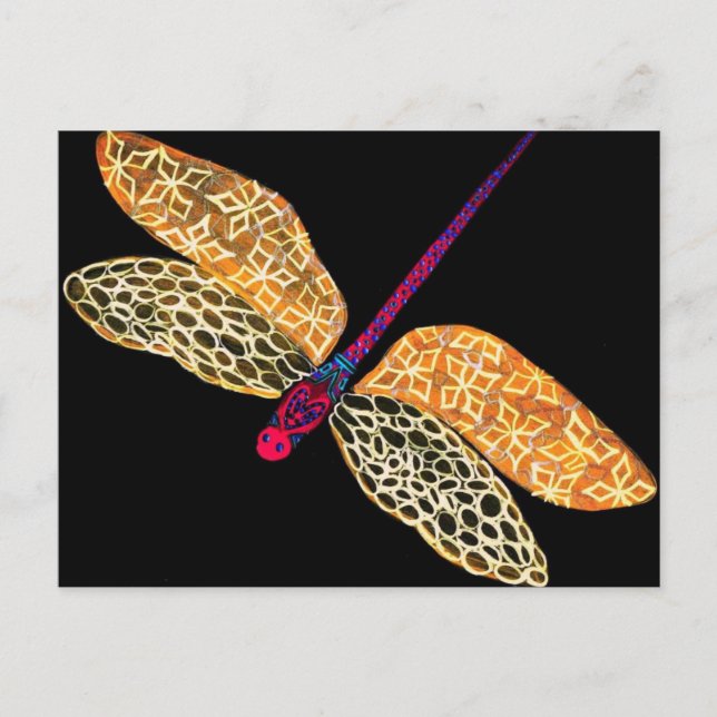 Golden Dragonfly Postcard (Front)
