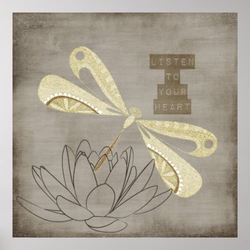 Golden Dragonfly Poster