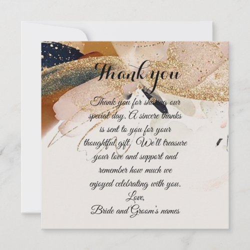 Golden Dragonfly Thank_You Card