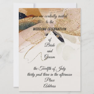 “Golden Dragonfly” Wedding Invitation