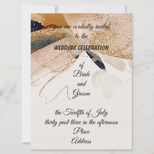 Golden Dragonfly Wedding  Invitation