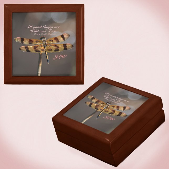 Golden Dragonfly Wild and Free Quote Gift Box (Creator Uploaded)