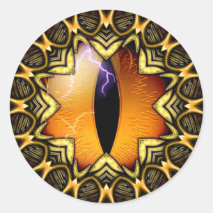 Golden Dragon's Eye Classic Round Sticker