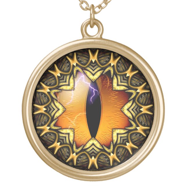 Golden Dragon's Eye Gold Plated Necklace (Front)